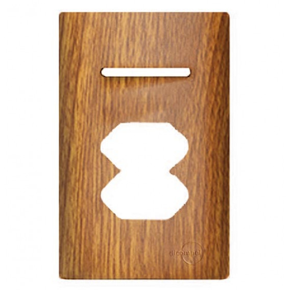 Placa P/ 1 Interruptor + 2 Tomadas 4x2 - Novara Cumaru Placa P/ 1 Interruptor + 2 Tomadas 4x2 - Novara Cumaru